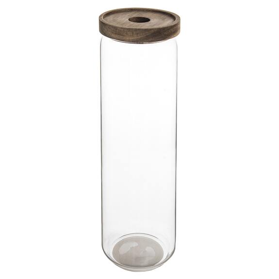 Dóza borosil. sklo/akácie 1,5 l kulatá