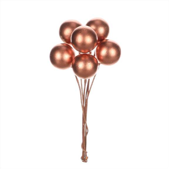 Koule na drátku, meděná barva. Cena za 1sáček (48ks).