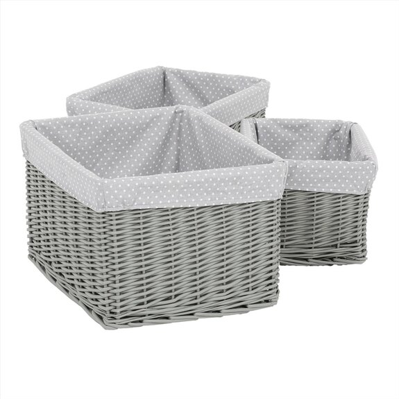 Koš proutěný regálový, sada 3ks