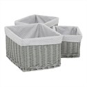 Koš proutěný regálový, sada 3ks