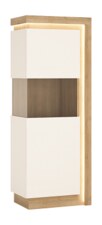 Vitrína CANTUS (LYOV01L) lamino Dub riviéra světlý/ bílá lesk