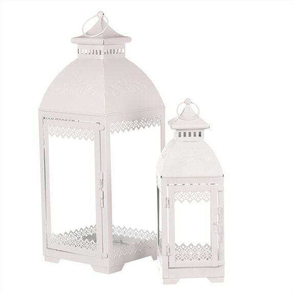 Lucerna JL343 kovová v bílé barvě. Sada 2ks