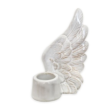 Křídlo svícen porcelán V10,5cm bílá