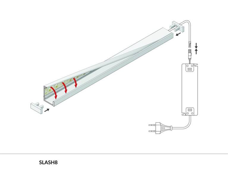 Profil WIRELI SLASH8 opal plast, 2m (metráž)
