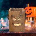 Svícen dřevo MANGO Halloween