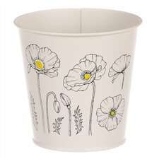Obal kovový - motiv kvetoucího máku, krémový