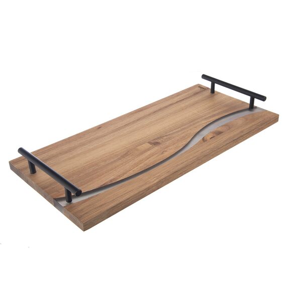 Tác akácie/resin RIVER servírovací 42x20 cm