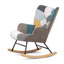 Křeslo houpací AK-374 PW2 potah patchwork látka