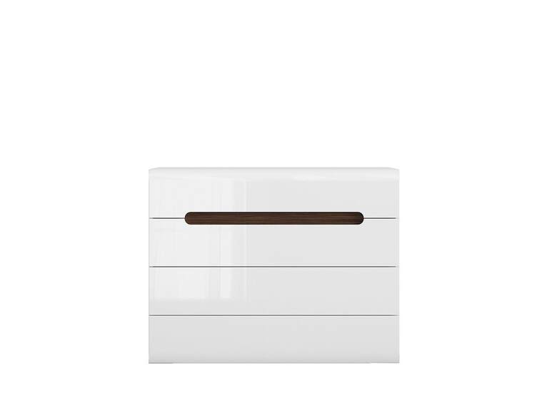 Komoda AZTECA TRIO KOM4S/8/11, bílá/bílý lesk