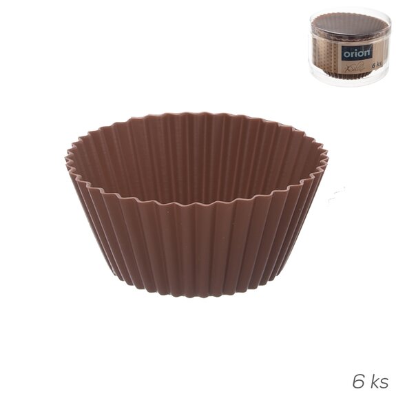 Formička silikon košíček muffiny 6 ks hnědá