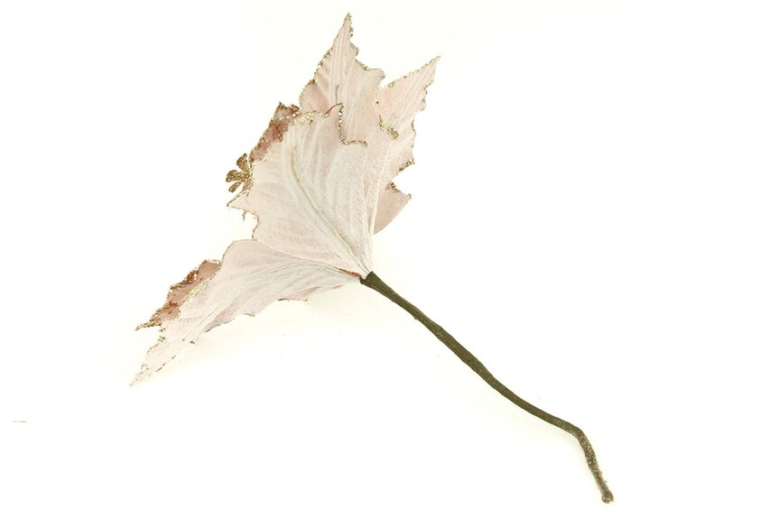 Květina umělá vazbová vánoční s glitry VK-1244, sada 6ks