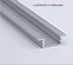 Profil WIRELI 02 ZAPUŠTĚNÁ hliník anod. 26x8x4000mm (metráž)