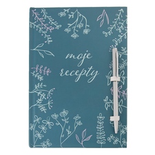 Kniha na recepty+tužka LOUKA petrolejová