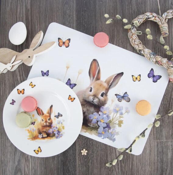 Talíř porc. dezertní JARO zajíc pr. 20 cm