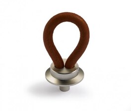 Knopka HETTICH 9113594 FILAGA tmavě hnědá kůže/nikl matný