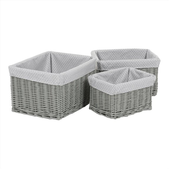 Koš proutěný regálový, sada 3ks