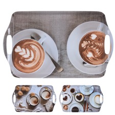 Tác melamin. servírovací Coffee 38x23 cm mix