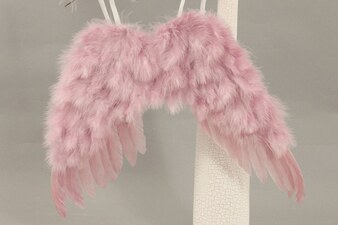 AK6108-PINK Andělská křídla z peří, barva růžová,  baleno  12ks v polybag.