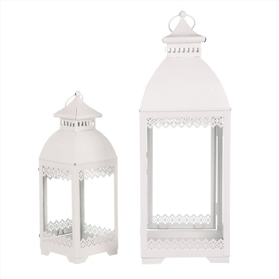 Lucerna JL343 kovová v bílé barvě. Sada 2ks