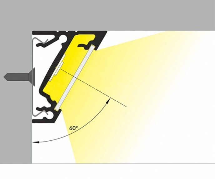 Profil WIRELI CORNER14 EF/Y 30/60° hliník anoda 2m (metráž)