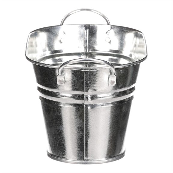 Obal na květiny - truhlík, zinkový, stříbrná barva.