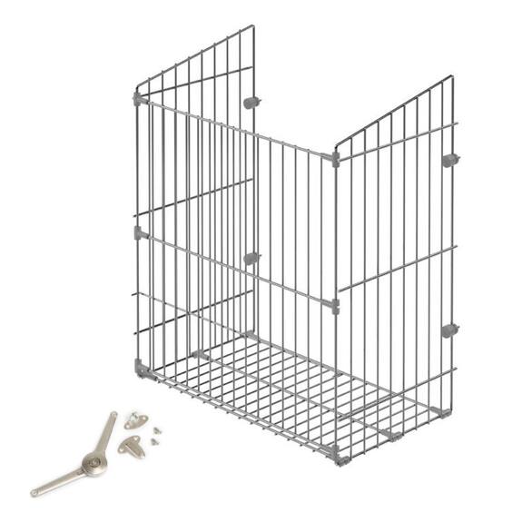 Prádelní výklopný koš Komfort, 40 l, 380x250x500 mm, chrom, šedý plast