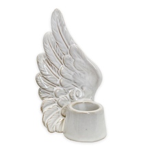 Křídlo svícen porcelán V11cm bílá