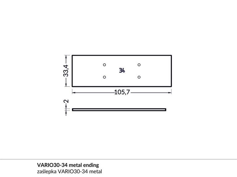 Koncovka WIRELI VARIO30-08 + 2x30-03 stříbrná kov, pár