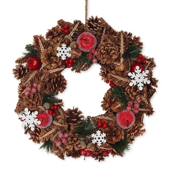 Věnec šišky pr.39cm červený