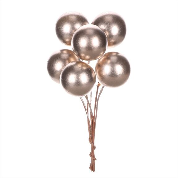 Koule na drátku, šampaňská barva. Cena za 1sáček (36ks).