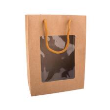 Taška papír dárková s průhledem NATURE 14x7x18 cm