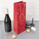 Taška papír dárková na víno hvězda 12x9x36 cm červená