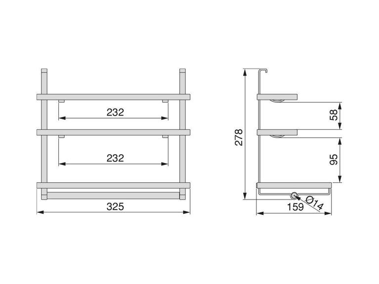 Držák rolí Titane třístupňový, 325x159x278; mm, antracit