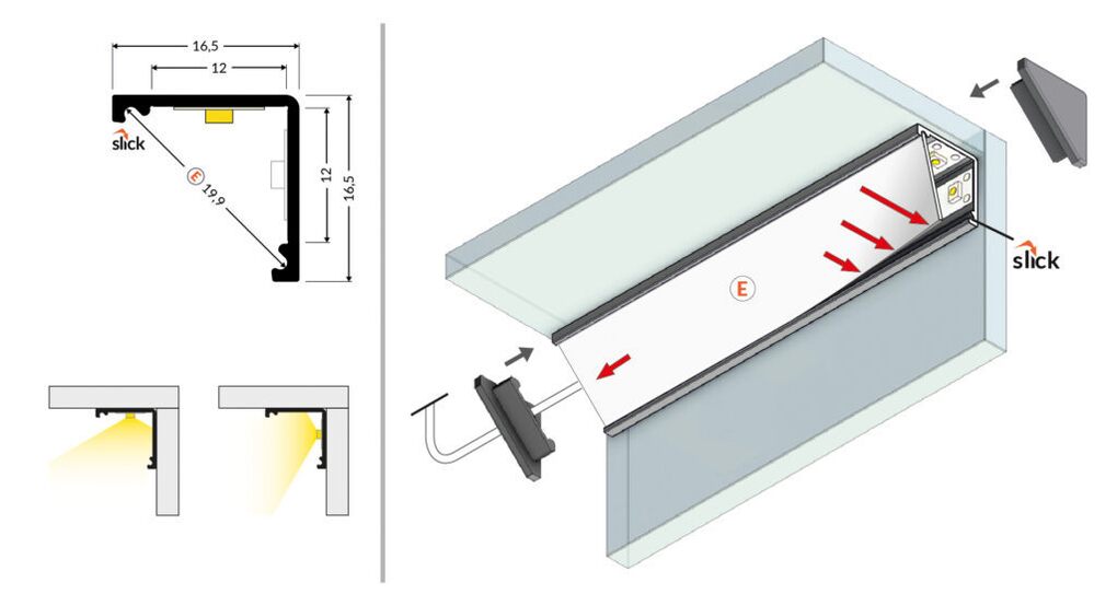 Profil WIRELI CABI DUO E černý elox, 2m (metráž)