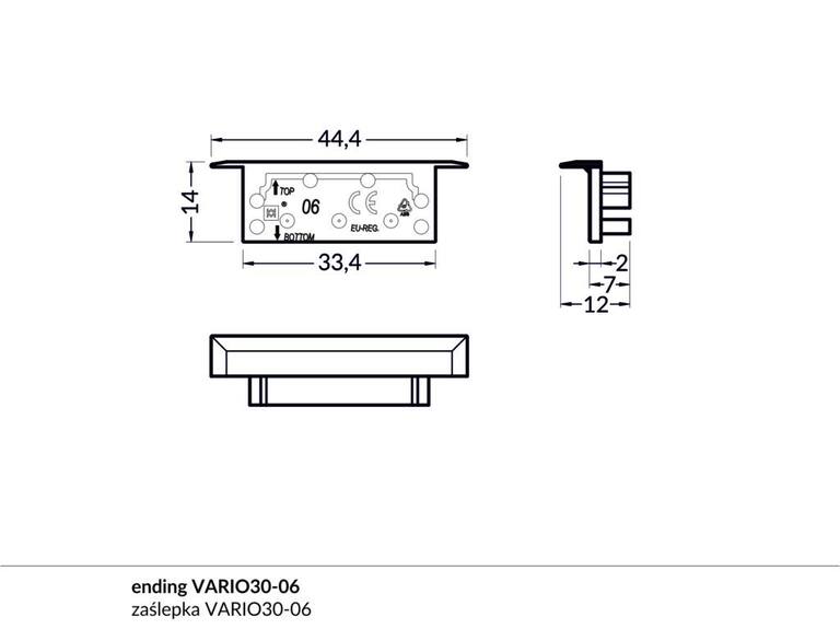 Koncovka WIRELI VARIO30-06 stříbrná, pár