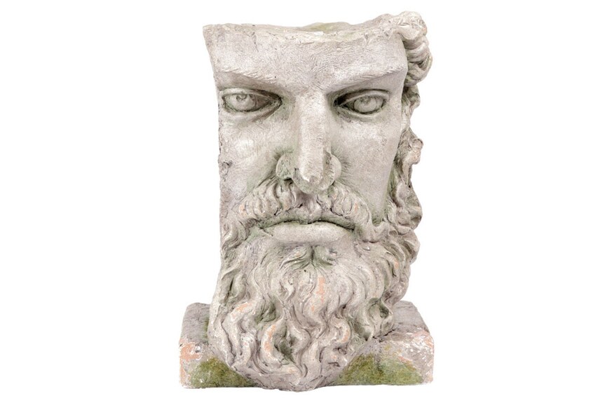 Hlava muže ZB1855 dekorace z MgO keramiky s otvorem na květináč