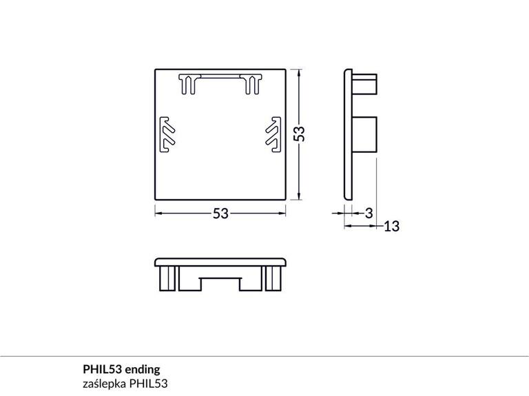 Koncovka WIRELI PHIL53 B šedá, pár