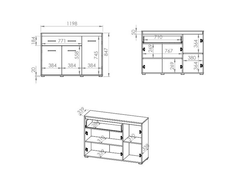 ANDY 13 -komoda 3D1S