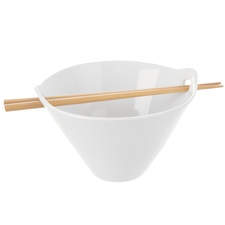 Miska porc.+jídelní hůlky bambus pr. 16 cm