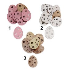Vajíčka přízdoba dřevo 10ks/4cm Mix