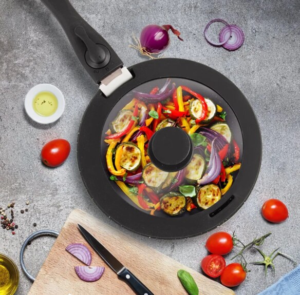 Poklice borosil. sklo/silikon GRANDE COMBI pr. 27 cm