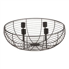 Svícen kovový - adventní, konstrukce ve tvaru mísy, černý.