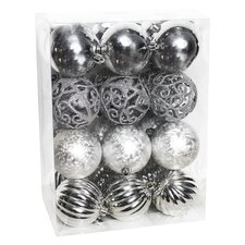 Baňky pvc 24ks/8cm stříbrná