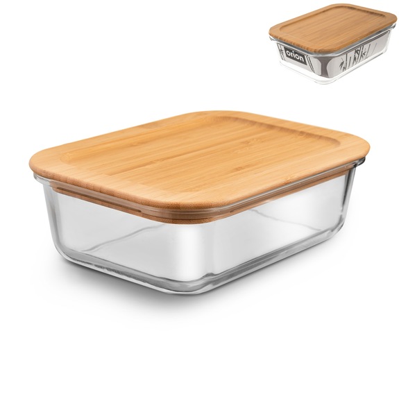 Dóza borosil. sklo/bambus s těsněním 0,6 l