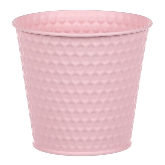 Obal kovový v růžové barvě.