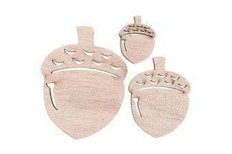 Žaludy dřevěné v přírodní barvě.