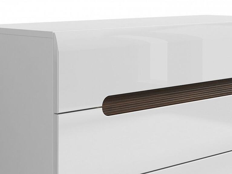 Komoda AZTECA TRIO KOM4S/8/11, bílá/bílý lesk