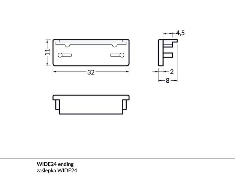 Koncovka WIRELI WIDE24 bílá, pár