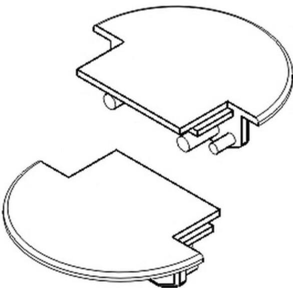 Koncovka WIRELI GROOVE LINE 14 šedá půlkulatá (pár)