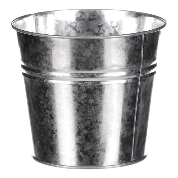 Obal na květiny zinkový, stříbrná barva.